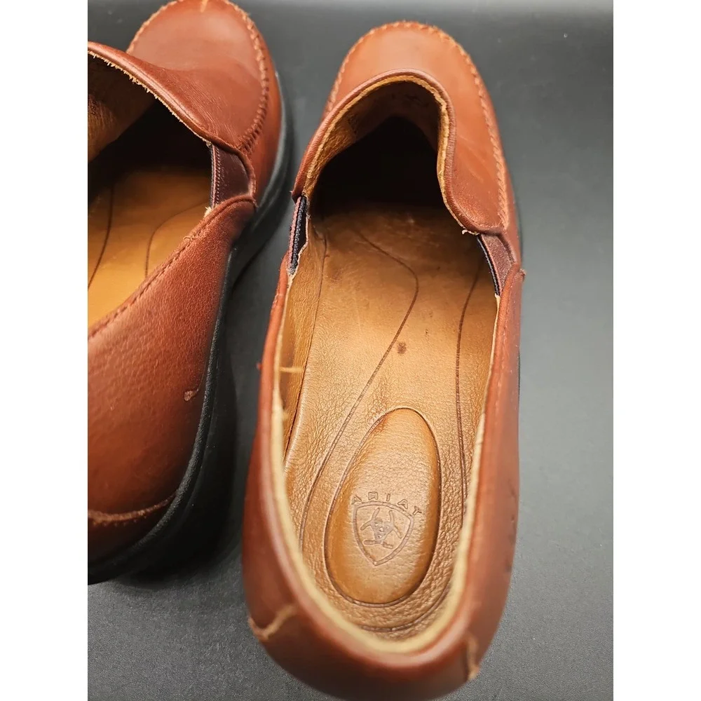 Ariat Womens Brown Leather Wedge Professional Clogs Shoes Size 10B.  ZZ